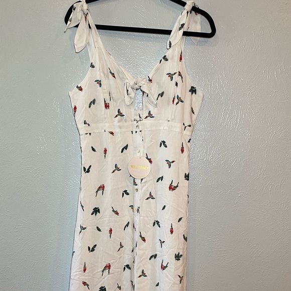 Wild Honey Cutout Front Tropical Print Midi Dress - Picture 2 of 7